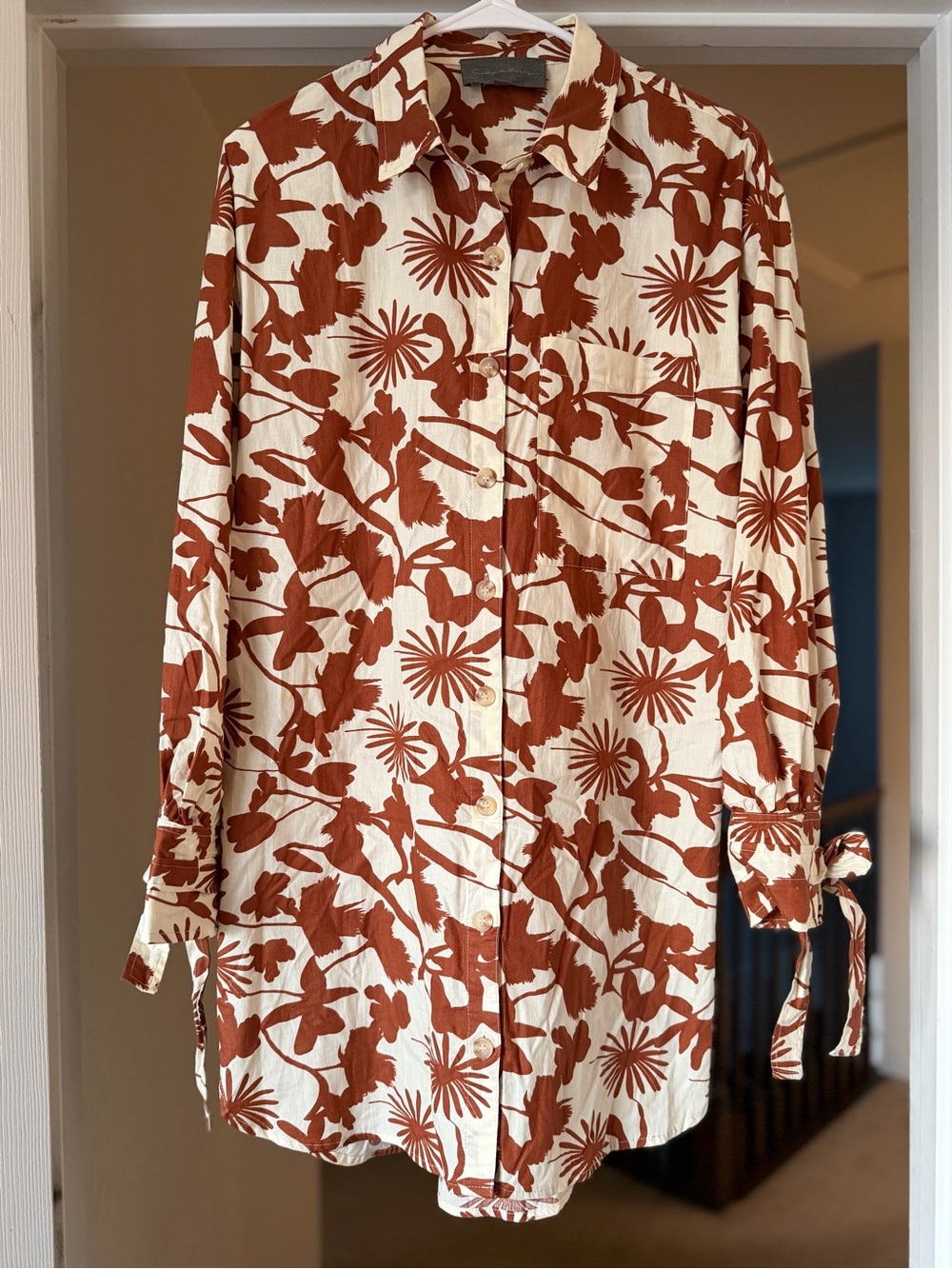 Sunday’s in Brooklyn Anthropologie 100%  Cotton Floral Shirt Dress Size S.